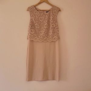 Blush Pink Lace Overlay Dress